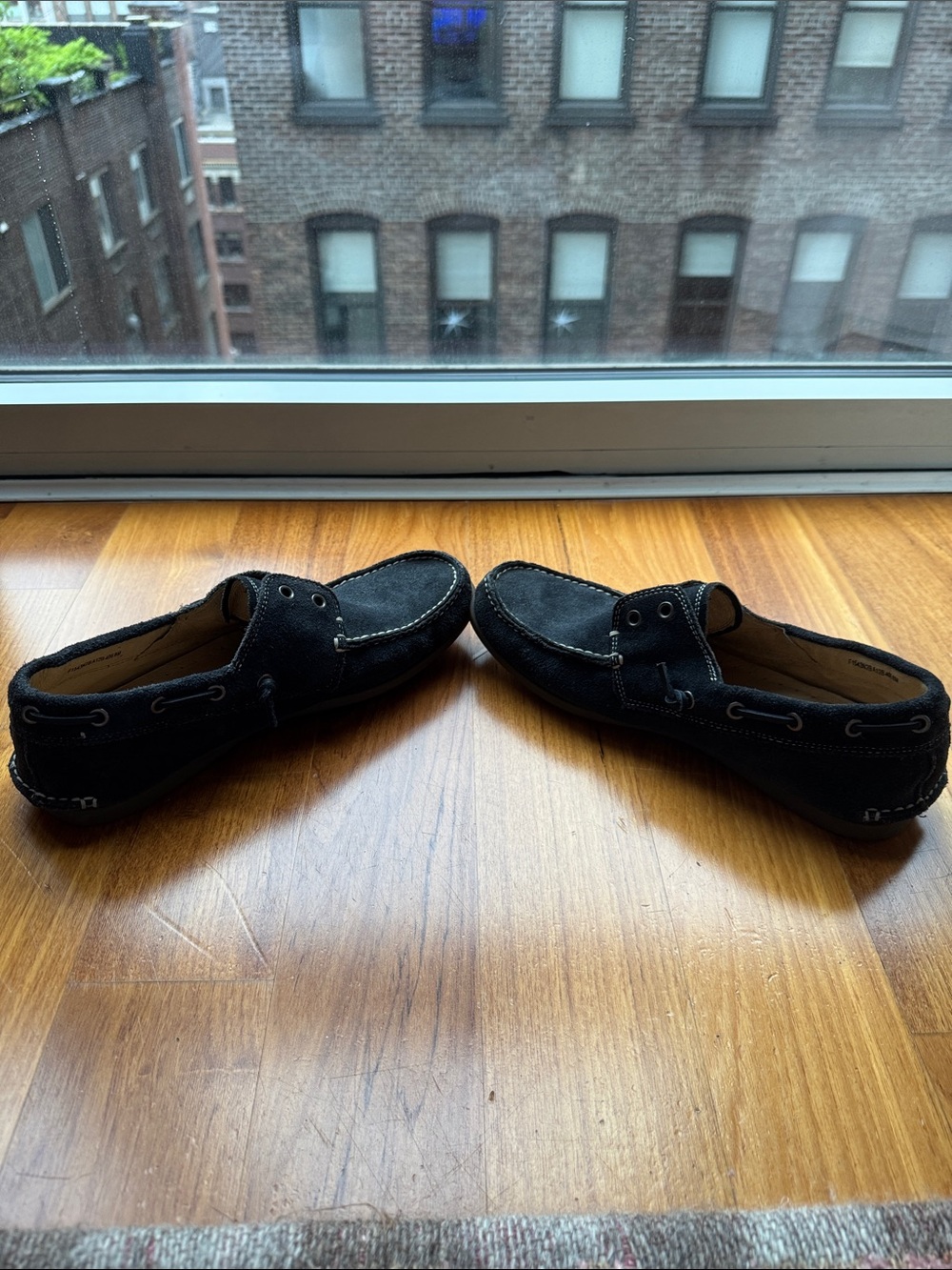 John Varvatos Men's Suede Boat Shoes - Navy Blue - Picture 7 of 8